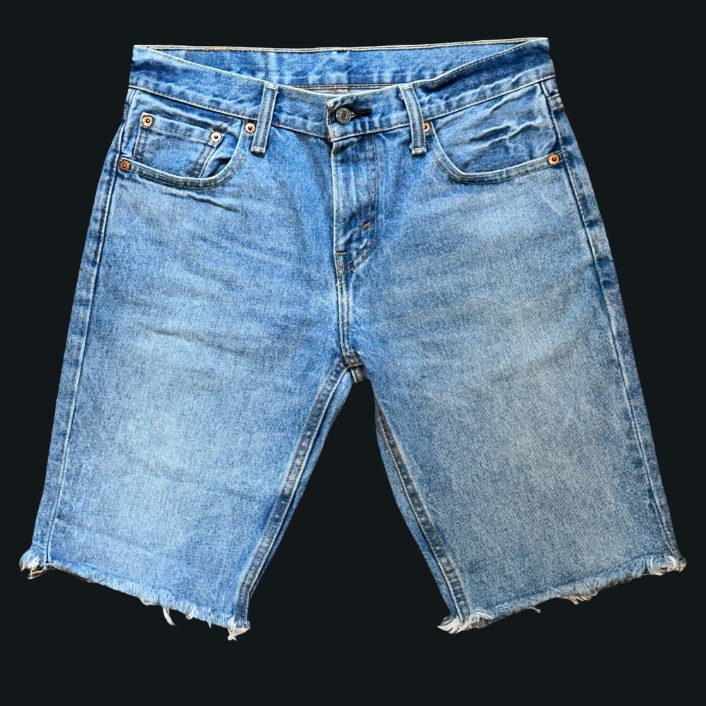 Levis 511 Slim Fit Light Wash Denim Shorts Men's‎ 29 Raw Hem